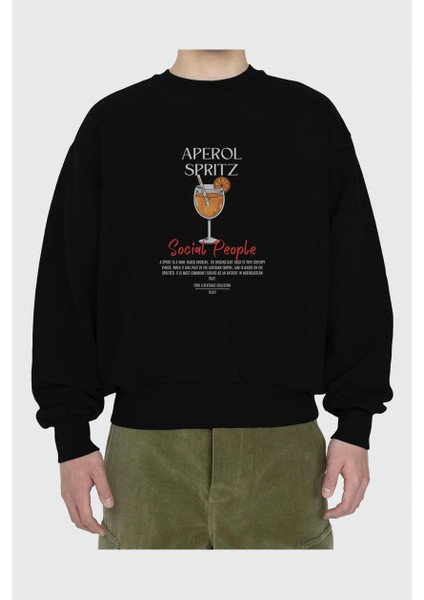 Aperol Spritz Ön Baskılı Oversize Sweatshirt Erkek Kadın Unisex fiyatları