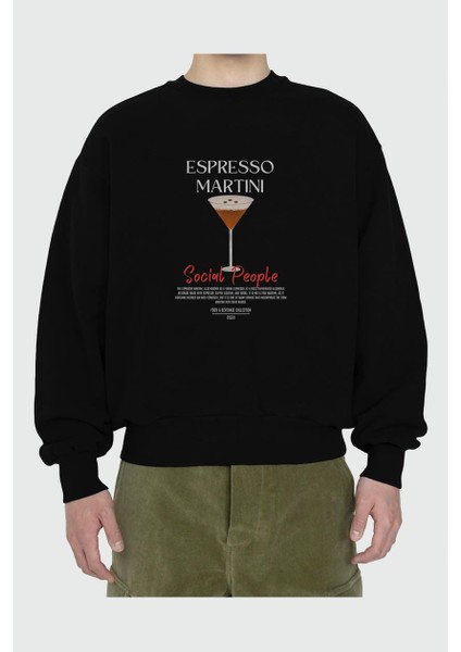 Espresso Martini Ön Baskılı Oversize Sweatshirt Erkek Kadın Unisex fiyatları