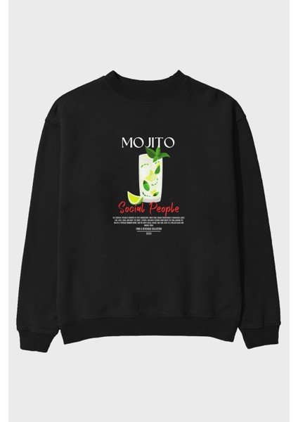 Mojito Ön Baskılı Oversize Sweatshirt Erkek Kadın Unisex