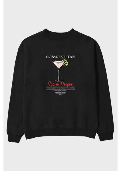 Cosmopolitan Ön Baskılı Oversize Sweatshirt Erkek Kadın Unisex