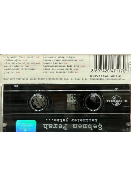 Kaset Şebnem Ferah – Kelimeler Yetse... Kaset fiyatları