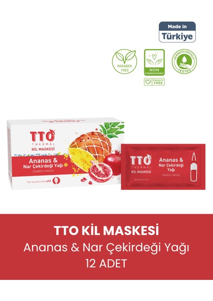 Thermal Ananas ve Nar Çekirdeği Yağ Içeren Kil Maskesi