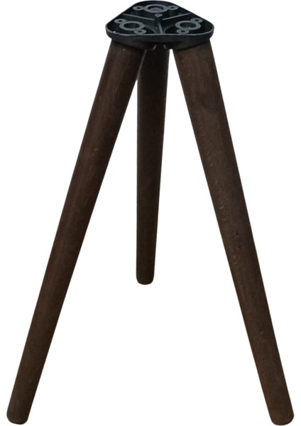 44 cm Koyu Meşe Konik Sehpa Ayağı – 3’lü Set | 3 Girişli Plastik Bağlantı Aparatı ve Vidalar Dahil
