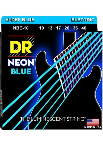 Nbe-10 Hi-Def Neon Mavi Elektro Gitar Teli (Medium 10-46)