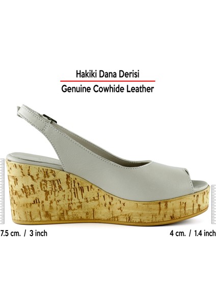 Heather Vizon Hakiki Dana Derisi Mantar Taban Görünümlü Dolgu Topuklu Slingback Sandalet fiyatları
