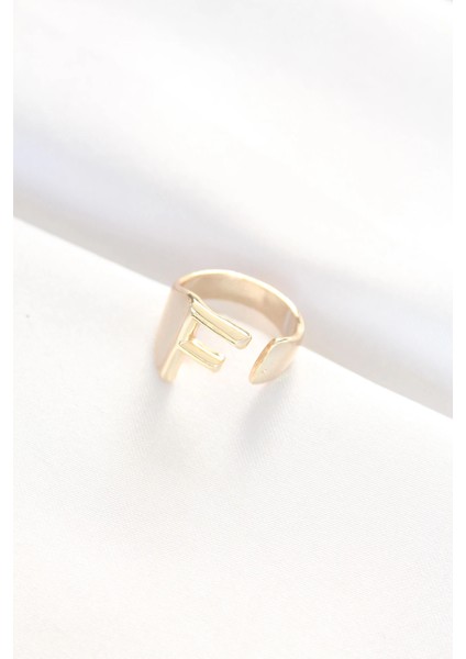 Bfs F Harfli Altın Renk Ayarlanabilir Yüzük fiyatları
