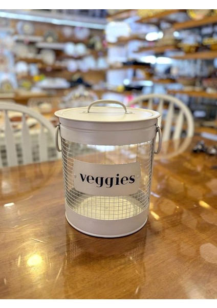 Stripe Bej Galvaniz Sebzelik 26X22CM