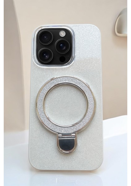 IPhone 16 Pro Max Uyumlu Kılıf Simli Standlı Tasarım Premium Kapak fiyatları