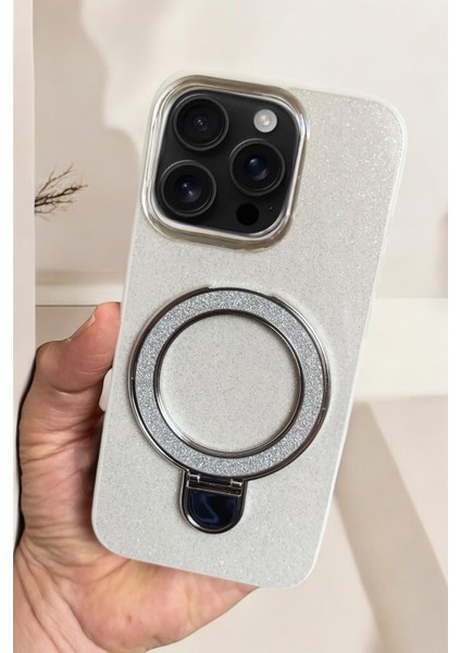 IPhone 16 Pro Max Uyumlu Kılıf Simli Standlı Tasarım Premium Kapak modelleri