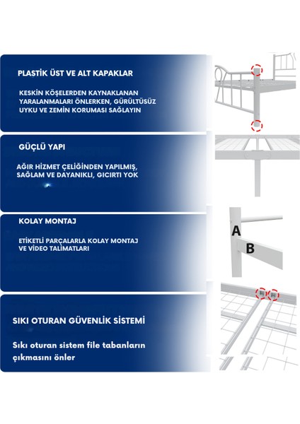 Orkide Tek Kişilik Ferforje Metal Karyola