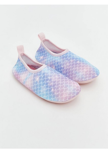 Lcw Steps Mavi Desenli Kız Bebek Deniz Ayakkabısı