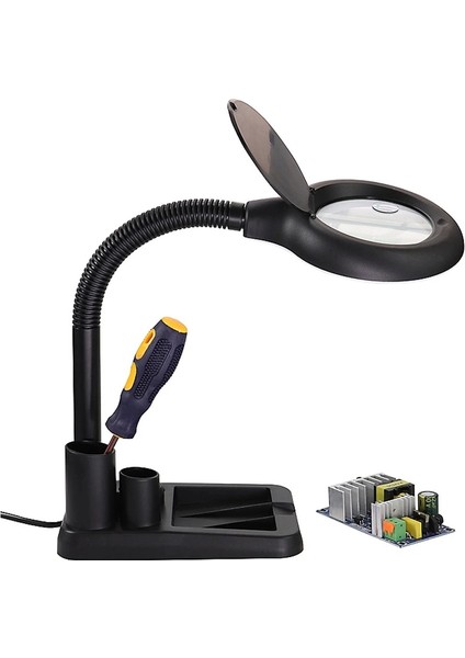 Esnek 5x /10X,40 LED Işıklı Büyüteç ,lamba Büyüteç Okuma, Çalışma Lehim Masa Lambası A808