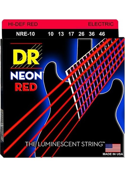 Nre-10 Hi-Def Neon Kırmızı Elektro Gitar Teli (Medium 10-46)