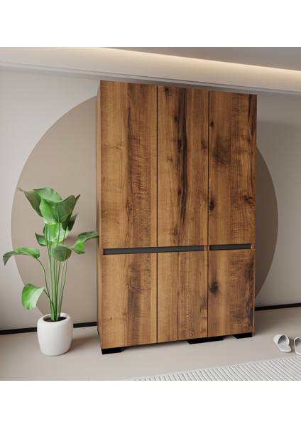 Floransa 6 Kapılı Flr6-Ira Ceviz- Antrasit Gardırop modelleri