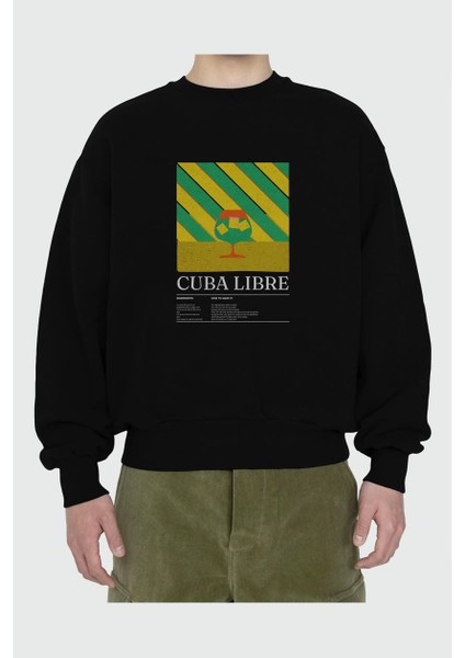 Cuba Libre Ön Baskılı Oversize Sweatshirt Erkek Kadın Unisex fiyatları