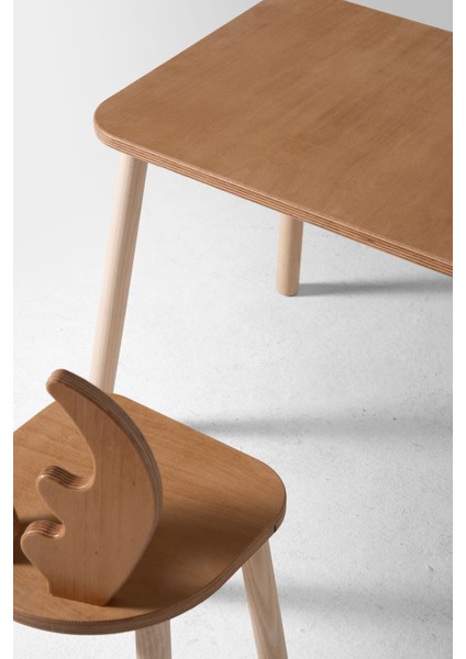 Montessori Çocuk Çalışma Masası 2 Deer Sandalye Kontra fırsatları