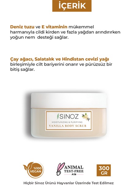 Arındırıcı ve Nemlendirici Vücut Peelingi - Vanilya 300 gr fırsatları