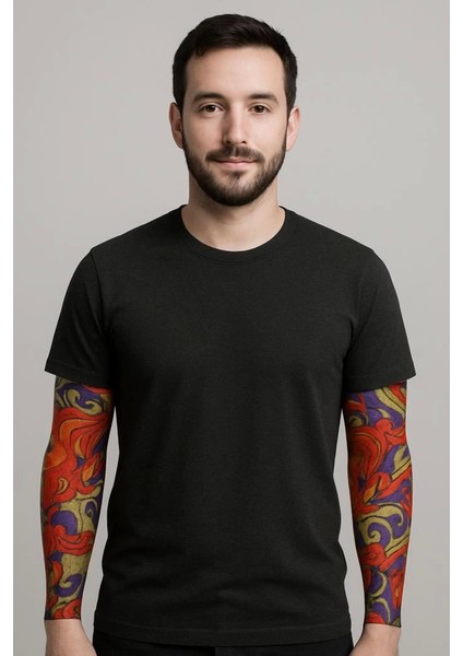 Bfs Giyilebilir Kol Dövmesi Çorap Dövme 3D Baskılı Kol Bacak Dövme 2 Adet Model 4 fırsatları