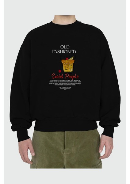 Old Fashioned Ön Baskılı Oversize Sweatshirt Erkek Kadın Unisex fiyatları