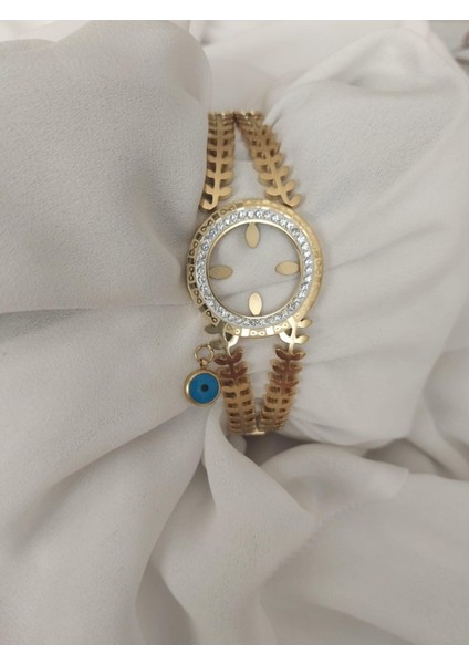 Taşlı Çift Yapraklı Çeyrek Takılan Çelik Kelepçe