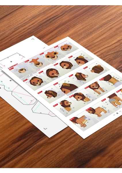 ® Yavru Aslan Kral Duvar Dekoru 3D Papercraft Maket