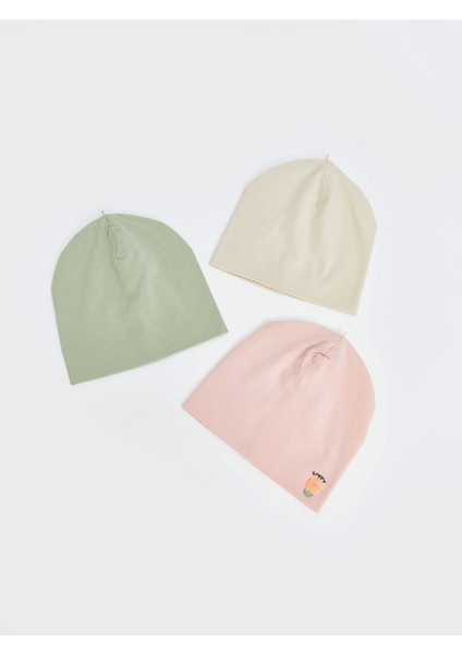 Lcw Baby Pembe Basic Pamuklu Kız Bebek Bere 3'lü