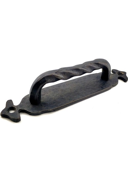Antika Tarz Dekoratif Pirinç Burgulu Çekme Kol - 148X33 Mm, Oksit