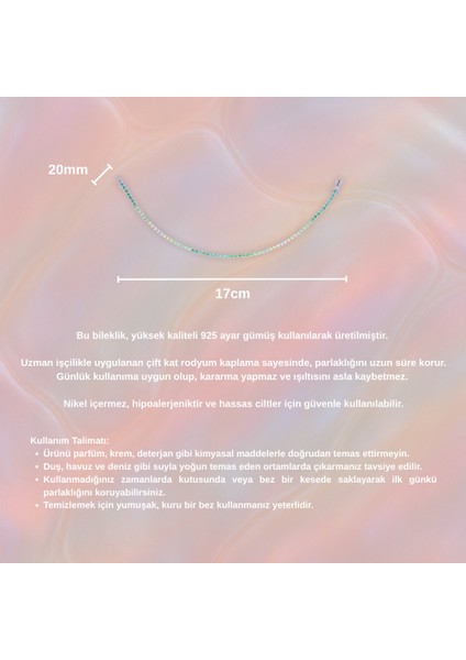 Yeşil Gradyan Ton Geçişli Su Yolu Bileklik – 925 Ayar Gümüş fırsatları