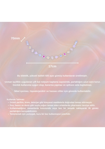 Pembe Kalp Taşlı Su Yolu Bileklik – 925 Ayar Gümüş fırsatları
