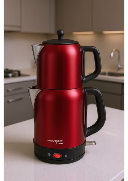 Fresco 2'si 1 Arada Paslanmaz Çelik Çay Makinesi & Su Isıtıcı kettle