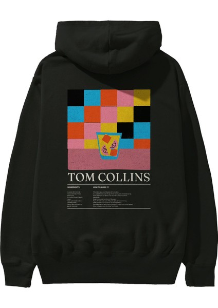 Tom Collins Kokteyl Arka Baskılı Hoodie Oversize Kapüşonlu Sweatshirt Erkek Kadın fiyatları