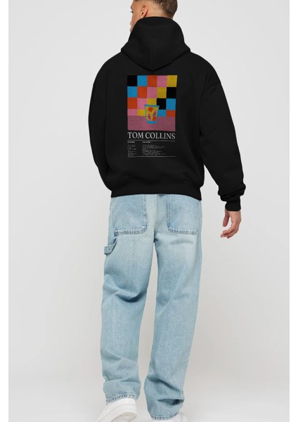 Tom Collins Kokteyl Arka Baskılı Hoodie Oversize Kapüşonlu Sweatshirt Erkek Kadın fırsatları