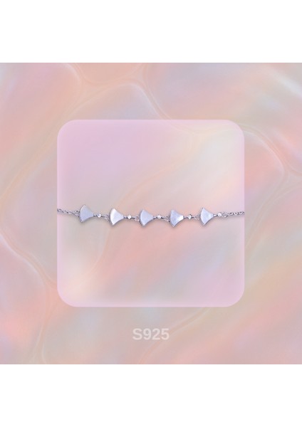 Gümüş Ginkgo Yapraklı Mat Bileklik – 925 Ayar Gümüş