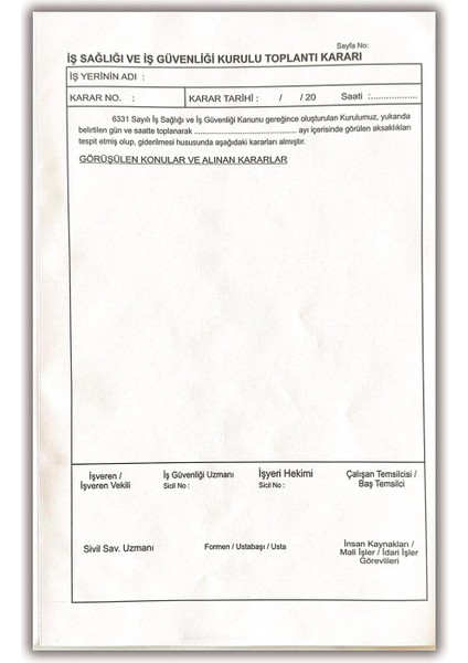 3 Adet Iş Sağlığı ve Iş Güvenliği Kurul Karar Defteri fırsatları