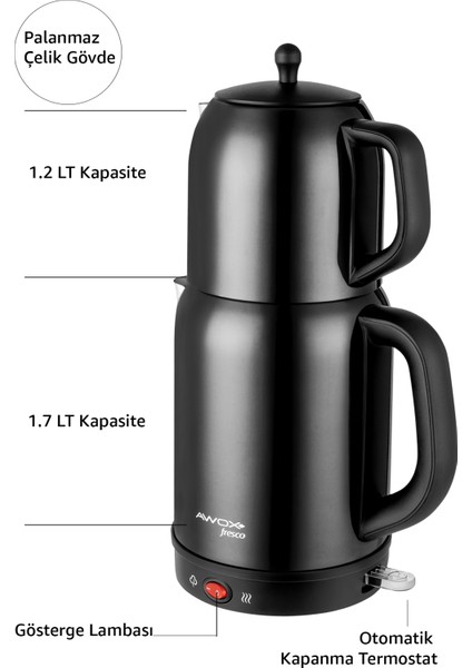 Fresco 2'si 1 Arada Paslanmaz Çelik Çay Makinesi & Su Isıtıcı kettle fırsatları