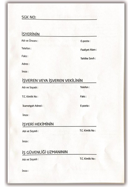 2 Adet Iş Sağlığı ve Iş Güvenliği Kurul Karar Defteri modelleri