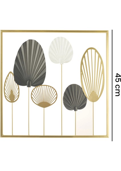 Deco Yelpaze Metal Tablo - Altın / Siyah - 45 cm fırsatları