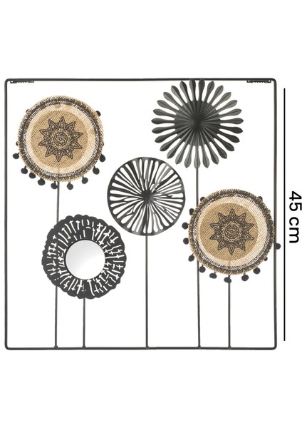 Deco Etnik Metal Tablo - Siyah / Kahverengi - 45 cm fırsatları