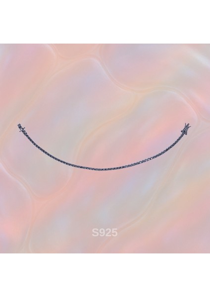 Siyah Zirkon Su Yolu Bileklik – 925 Ayar Gümüş