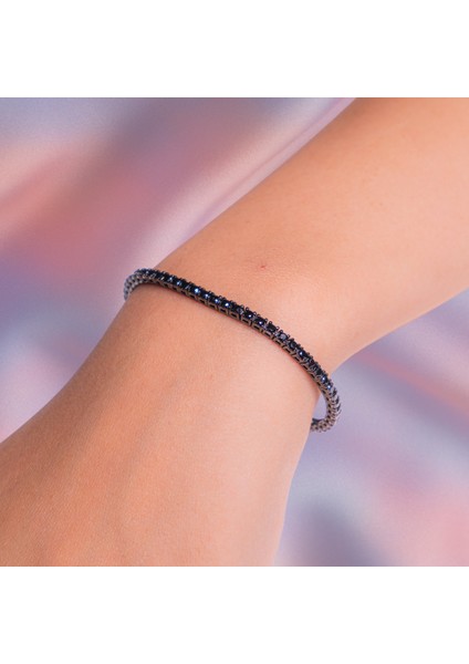 Siyah Zirkon Su Yolu Bileklik – 925 Ayar Gümüş fiyatları