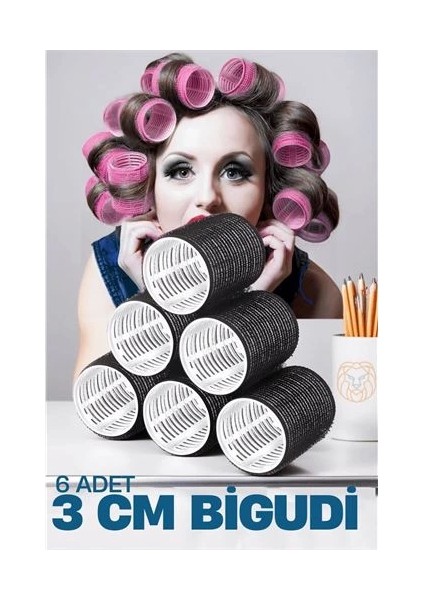 3 cm Bigudi 6 Li Paket