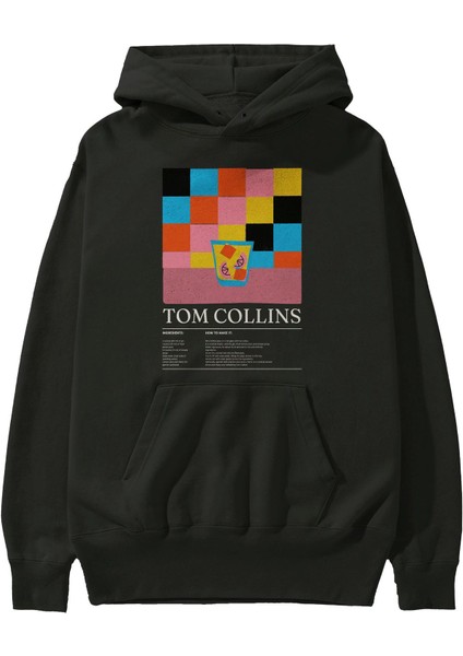 Tom Collins Kokteyl Ön Baskılı Hoodie Oversize Kapüşonlu Sweatshirt Erkek Kadın fiyatları
