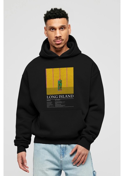 Long Island Kokteyl Ön Baskılı Hoodie Oversize Kapüşonlu Sweatshirt Erkek Kadın