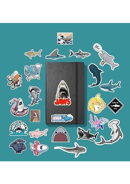 Shark Sticker Paketi /bullet Journal Defter Çıkartma Ajanda Laptop Etiket