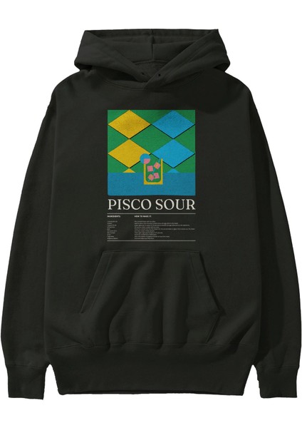 Pisco Sour Kokteyl Ön Baskılı Hoodie Oversize Kapüşonlu Sweatshirt Erkek Kadın fiyatları
