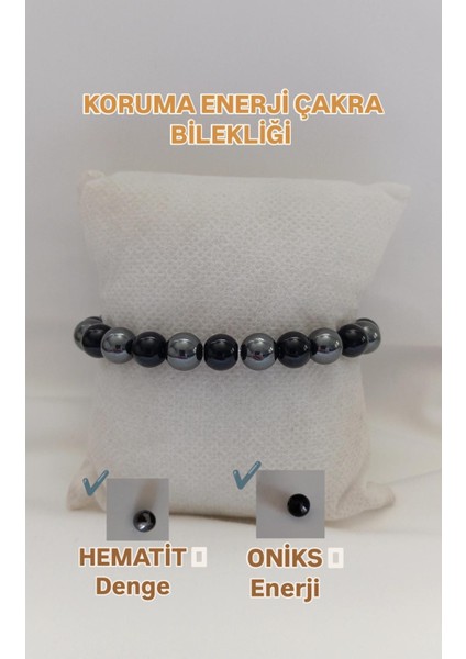 Is Berceste Doğal Taş Koruma Enerji Çakra Bilekliği [hemotit, Oniks Doğal Taş Hediyelik]