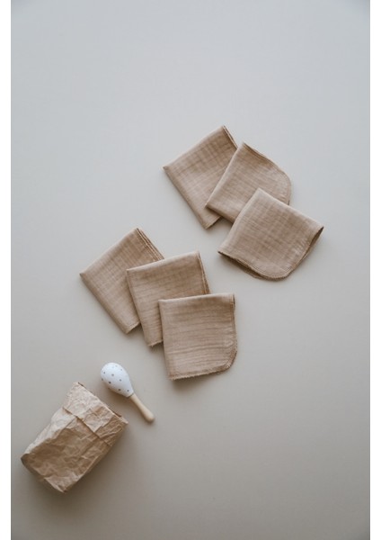 4 Kat Müslin 6 Adet Kahve 25*25 Ağız Mendili fırsatları