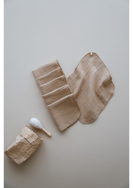 4 Kat Müslin 6 Adet Kahve 25*25 Ağız Mendili indirimleri