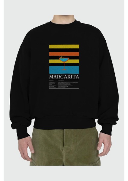Margarita Ön Baskılı Oversize Sweatshirt Erkek Kadın Unisex fiyatları