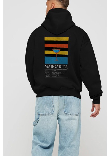 Margarita Kokteyl Arka Baskılı Hoodie Oversize Kapüşonlu Sweatshirt Erkek Kadın modelleri